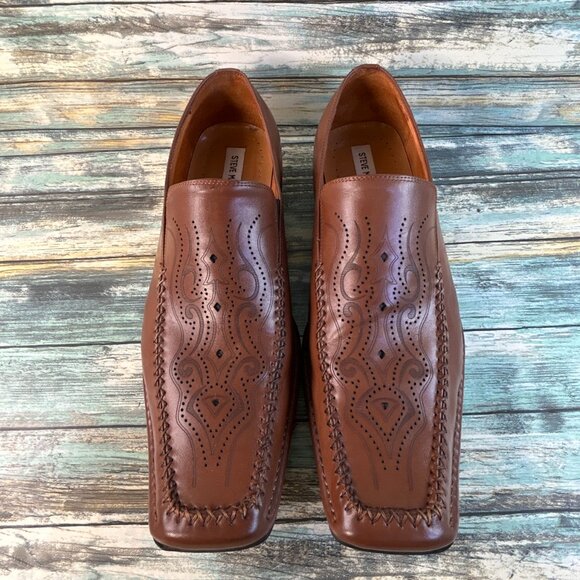Steve Madden Mens Studde Square Toe Loafers Size 11.5 Brown Leather Dress Shoes main image 12